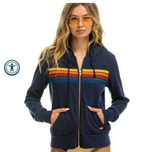 Aviator Nation 5 Stripe Hoodie